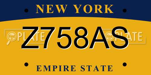Z758AS New York License Plate