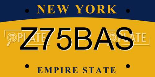 Z75BAS New York License Plate