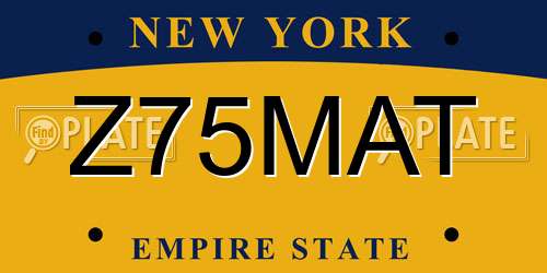Z75MAT New York License Plate