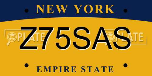 Z75SAS New York License Plate