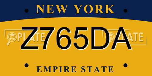 Z765DA New York License Plate