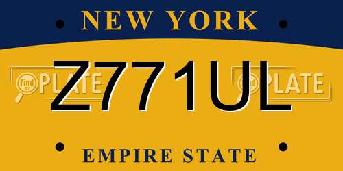 Z771UL New York License Plate