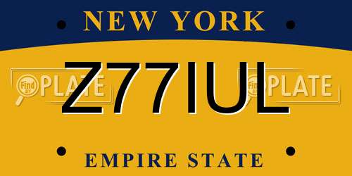 Z77IUL New York License Plate