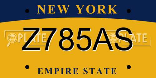 Z785AS New York License Plate
