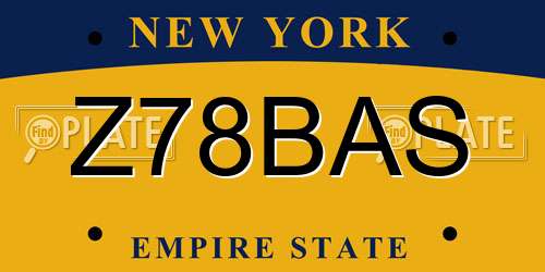 Z78BAS New York License Plate