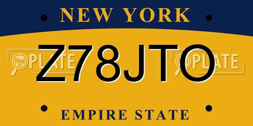 Z78JTO New York License Plate