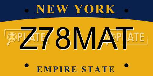 Z78MAT New York License Plate