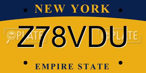 Z78VDU New York License Plate