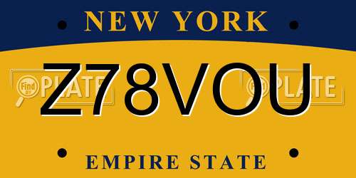 Z78VOU New York License Plate