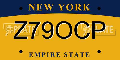 Z79OCP New York License Plate