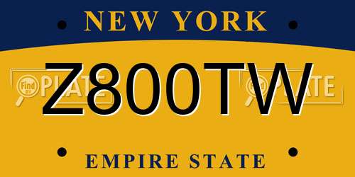 Z800TW New York License Plate