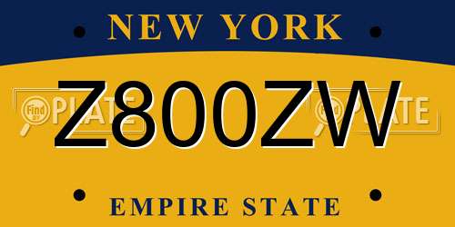 Z800ZW New York License Plate