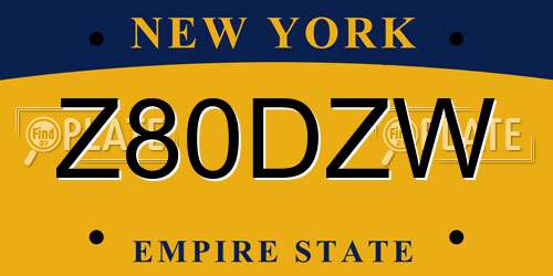 Z80DZW New York License Plate