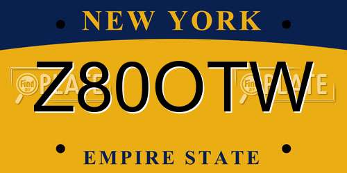 Z80OTW New York License Plate