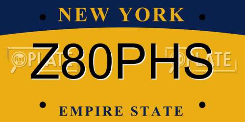 Z80PHS New York License Plate