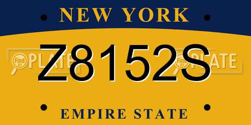Z8152S New York License Plate