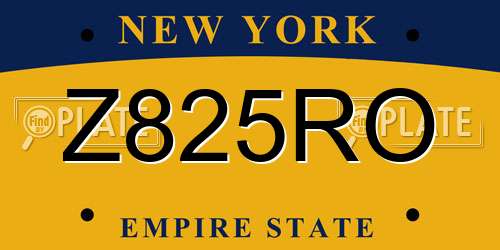 Z825RO New York License Plate