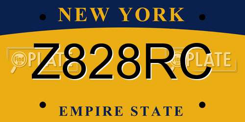 Z828RC New York License Plate