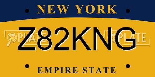 Z82KNG New York License Plate