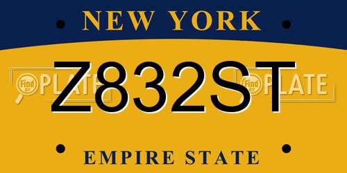 Z832ST New York License Plate