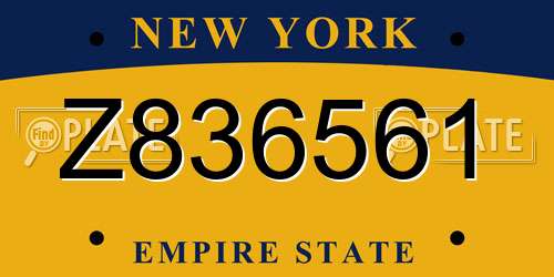 Z836561 New York License Plate