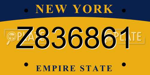 Z836861 New York License Plate