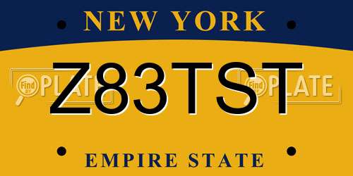 Z83TST New York License Plate