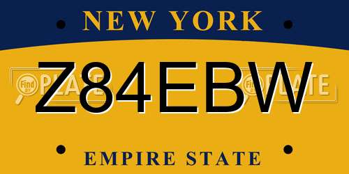 Z84EBW New York License Plate