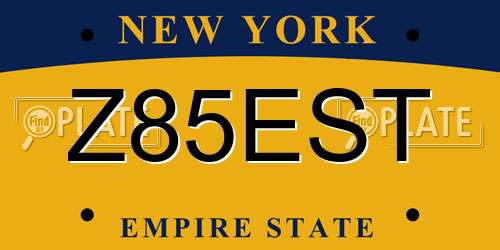 Z85EST New York License Plate