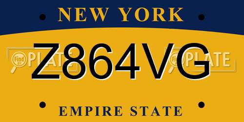 Z864VG New York License Plate