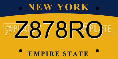 Z878RO New York License Plate
