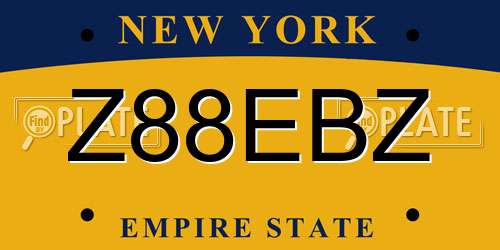 Z88EBZ New York License Plate