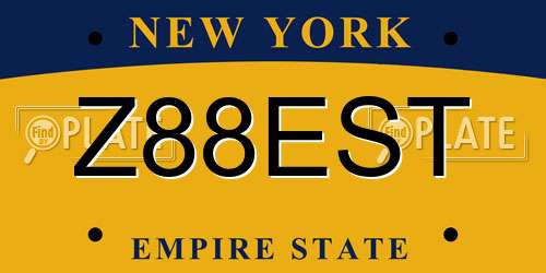 Z88EST New York License Plate