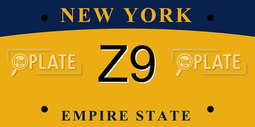 Z9 New York License Plate