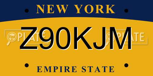 Z90KJM New York License Plate