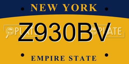 Z930BV New York License Plate