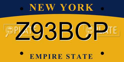 Z93BCP New York License Plate