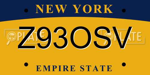 Z93OSV New York License Plate