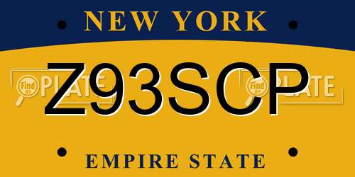 Z93SCP New York License Plate
