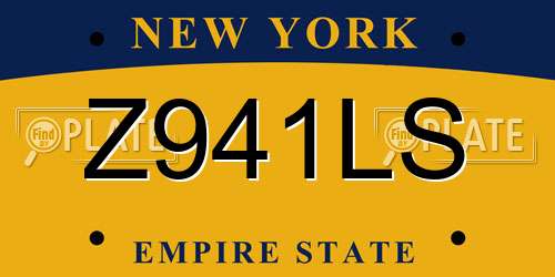 Z941LS New York License Plate