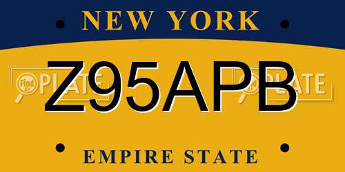 Z95APB New York License Plate