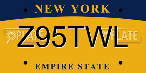 Z95TWL New York License Plate
