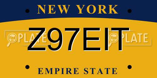 Z97EIT New York License Plate