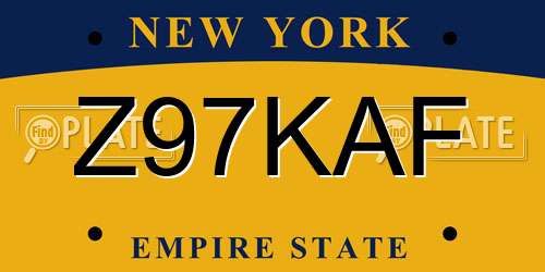Z97KAF New York License Plate
