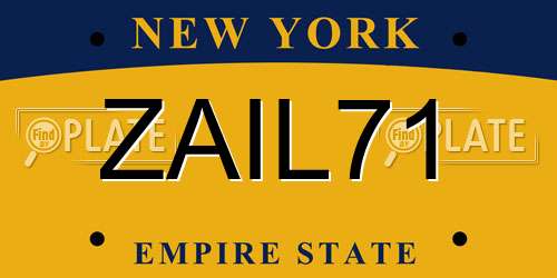 ZAIL71 New York License Plate