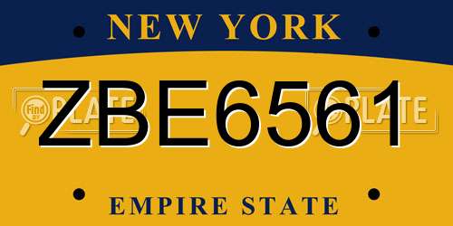 ZBE6561 New York License Plate