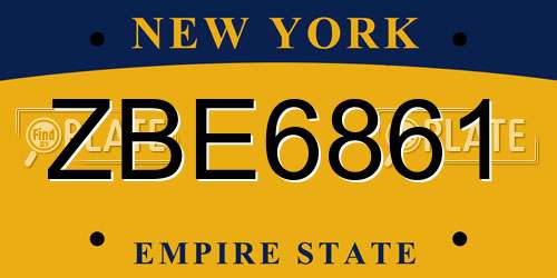 ZBE6861 New York License Plate