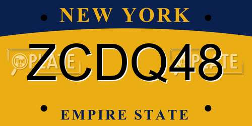 ZCDQ48 New York License Plate