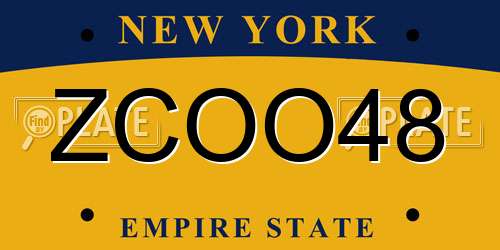 ZCOO48 New York License Plate