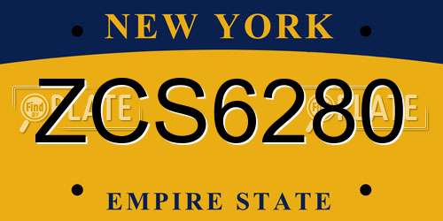 ZCS6280 New York License Plate